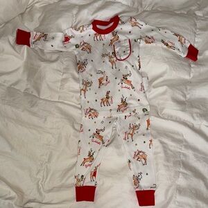 Size 12 month- noah tawk reindeer pajamas - never worn